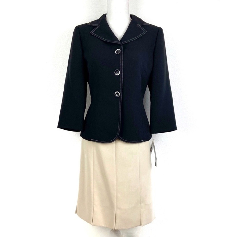 Le Suit Blazer Skirt Suit Set Womens 10P Jacket Skirt Business Office NWT - Picture 2 of 14